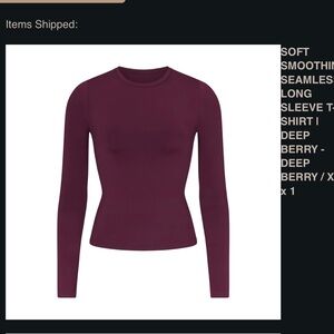 SKIMS Soft smoothing long sleeve in berry